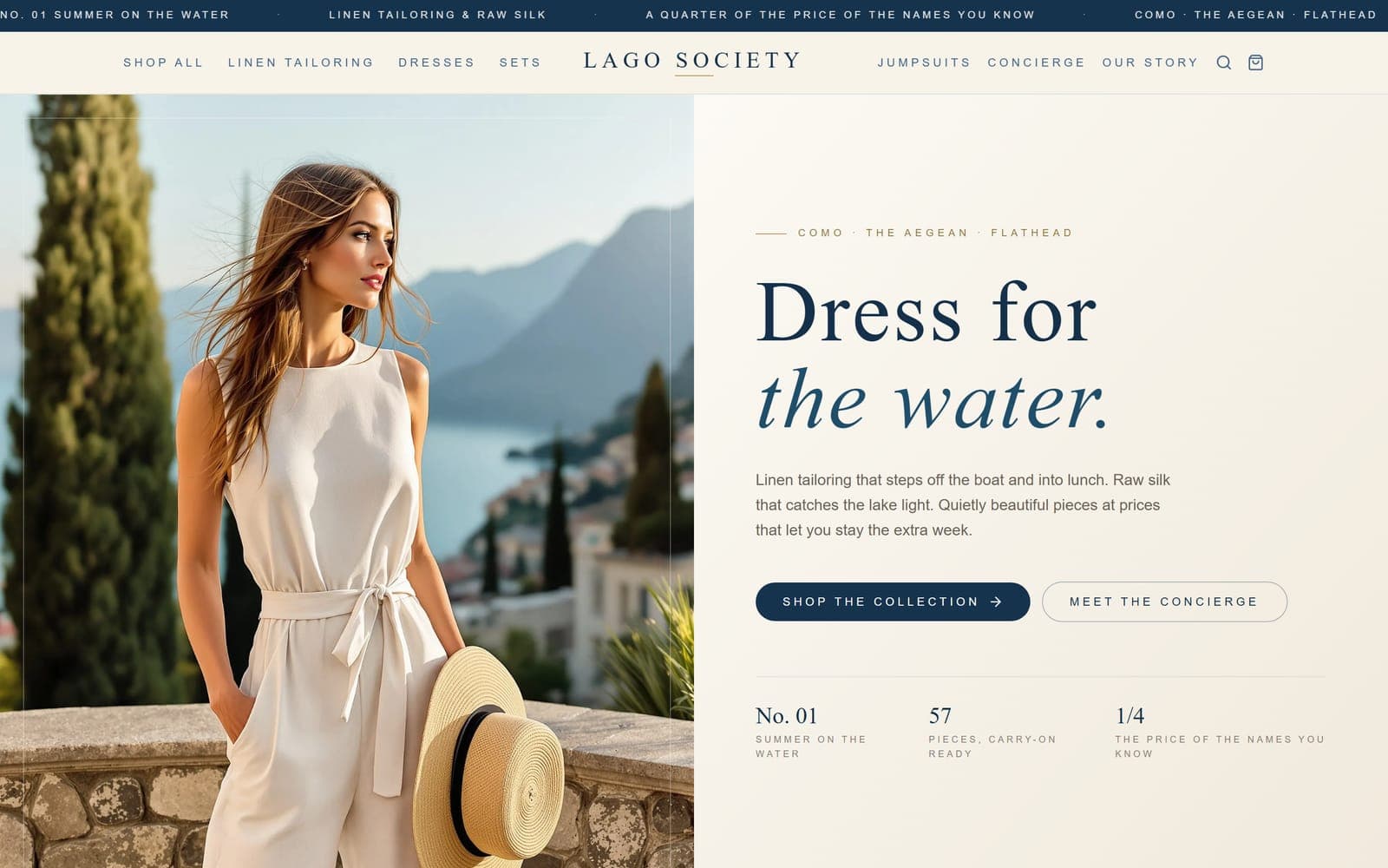 Lago Society, a fashion boutique website built by Modern Mustard Seed