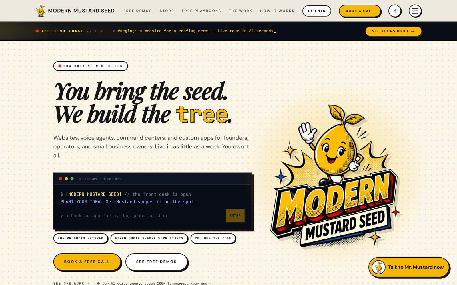 Modern Mustard Seed, a ai web studio website built by Modern Mustard Seed